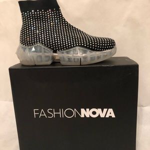 Fashion nova rhinestone sock sneakers.Worn once